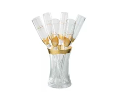 Seau à Champagne & 6 Flûtes "Verre" 35cm Transparent