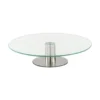 Plateau Tournant En Verre Et Inox D 30 Cm