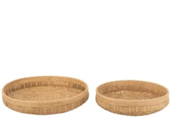 Set De 2 Plat Rond Rotin Naturel - L 52 X L 52 X H 14,5 Cm -Herman Miller Magasin presentation et service 20002895