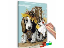 Tableau De Coloriage Chien Et Tournesols