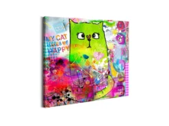 Tableau Pour Enfants Crazy Cat 70x70 Cm