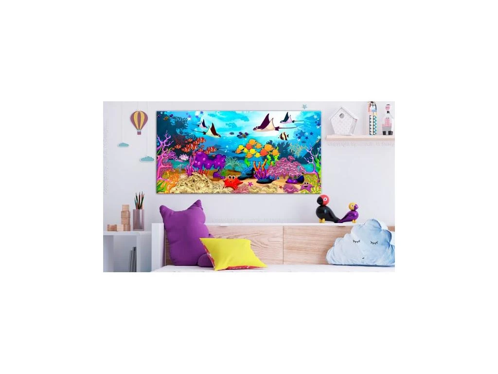 Tableau Pour Enfants Underwater Fun (1 Part) Wide 120x60 Cm 2 Tableau Pour Enfants Underwater Fun (1 Part) Wide 120x60 Cm – Image 2