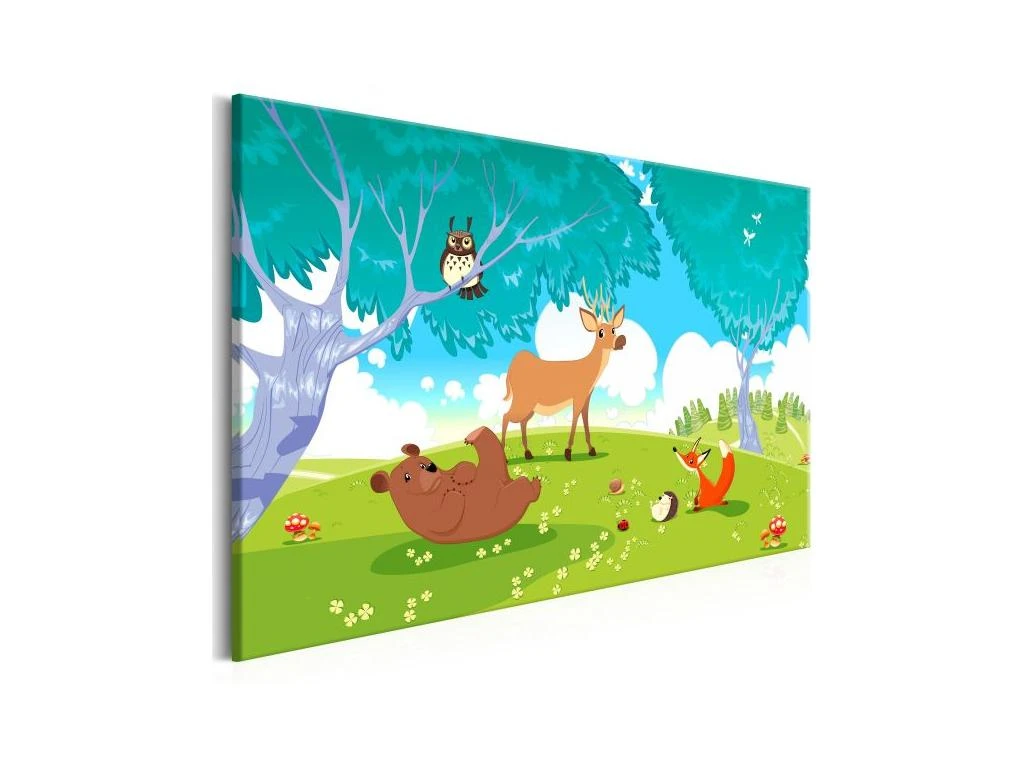 Tableau Pour Enfants Friendly Animals (1 Part) Wide 120x80 Cm 1 Tableau Pour Enfants Friendly Animals (1 Part) Wide 120x80 Cm
