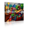 Tableau Pour Enfants Ville Multicolore 80x80 Cm