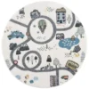 Tapis De Jeu Rond Pour Chambre D'enfant Blanc Motif Route De L'école 160x160cm