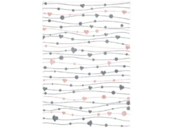 Tapis Pour Chambre D'enfant Blanc Guirlandes Rose Et Gris 160x230cm