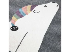 Tapis Rond Pour Chambre D'enfant Gris Motif Ours Blanc 160x160cm -Herman Miller Magasin tapis 12536981