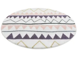 Tapis Rond Pour Chambre D'enfant Crème Motif Géométrique Rose 160x160cm -Herman Miller Magasin tapis 12537003