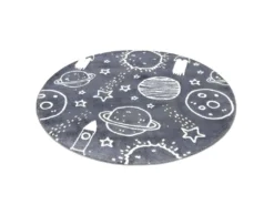 Tapis Rond Pour Chambre D'enfant Astronaute Gris Et Blanc 160x160cm -Herman Miller Magasin tapis 12537013