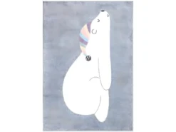 Tapis Pour Chambre D'enfant Gris Motif Ours Blanc 160x230cm