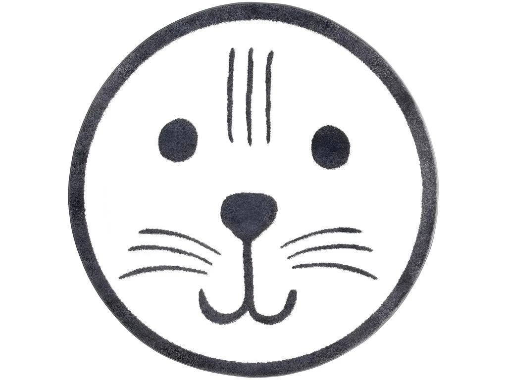 Tapis Rond Pour Chambre D'enfant Tête D'Ours 120x120cm 1 Tapis Rond Pour Chambre D'enfant Tête D'Ours 120x120cm