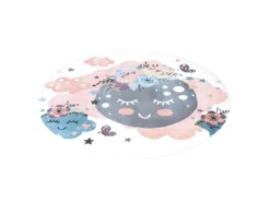 Tapis Rond Pour Chambre D'enfant Crème Motif Nuages 160x160cm -Herman Miller Magasin tapis 12537143