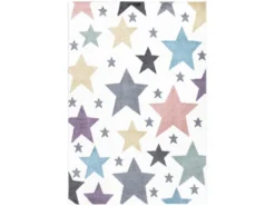 Tapis Pour Chambre D'enfant Blanc Etoiles Multicolores 160x230cm