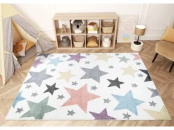 Tapis Pour Chambre D'enfant Blanc Etoiles Multicolores 160x230cm -Herman Miller Magasin tapis 12537179