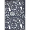 Tapis Pour Chambre D'enfant Astronaute Gris Et Blanc 120x160cm