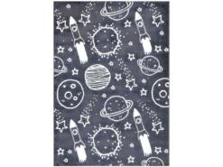 Tapis Pour Chambre D'enfant Astronaute Gris Et Blanc 120x160cm
