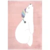 Tapis Pour Chambre D'enfant Rose Motif Ours Blanc 160x230cm