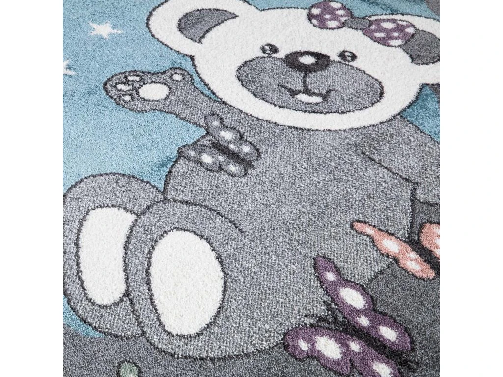 Tapis Rond Pour Chambre D'enfant Ourson Bleu Et Blanc 160x160cm 4 Tapis Rond Pour Chambre D'enfant Ourson Bleu Et Blanc 160x160cm – Image 4