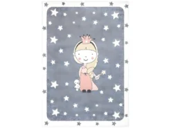 Tapis Pour Chambre D'enfant Gris Et Bordures Blanches 160x230cm