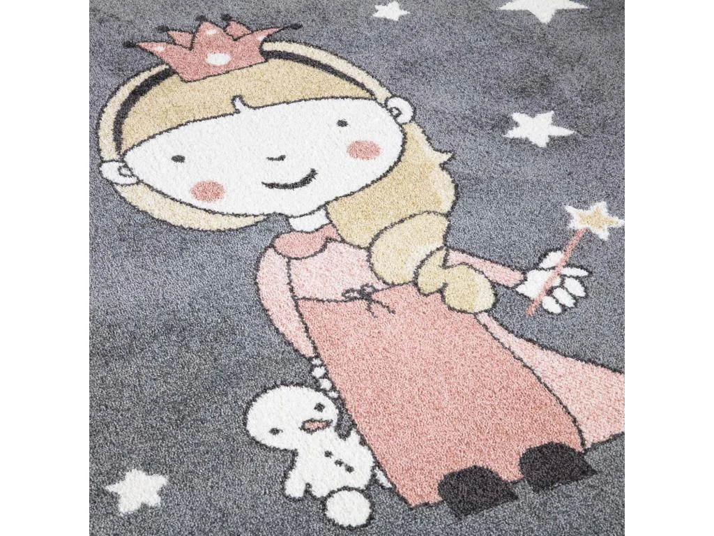 Tapis Pour Chambre D'enfant Gris Et Bordures Blanches 160x230cm 4 Tapis Pour Chambre D'enfant Gris Et Bordures Blanches 160x230cm – Image 4