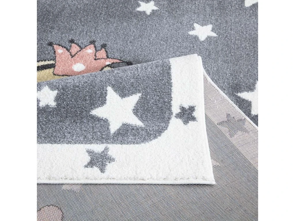 Tapis Pour Chambre D'enfant Gris Et Bordures Blanches 160x230cm 5 Tapis Pour Chambre D'enfant Gris Et Bordures Blanches 160x230cm – Image 5