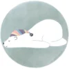 Tapis Rond Pour Chambre D'enfant Vert Motif Ours Blanc 160x160cm