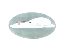 Tapis Rond Pour Chambre D'enfant Vert Motif Ours Blanc 160x160cm -Herman Miller Magasin tapis 12537393