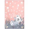 Tapis Pour Chambre D'enfant Ourson Rose Et Blanc 80x150cm