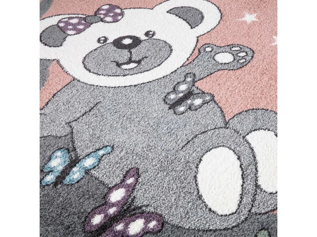 Tapis Pour Chambre D'enfant Ourson Rose Et Blanc 80x150cm 4 Tapis Pour Chambre D'enfant Ourson Rose Et Blanc 80x150cm – Image 4