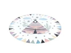 Tapis Rond Pour Chambre D'enfant TIPI Multicolore 120x120cm -Herman Miller Magasin tapis 12537433