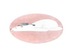Tapis Rond Pour Chambre D'enfant Rose Motif Ours Blanc 120x120cm -Herman Miller Magasin tapis 12537453