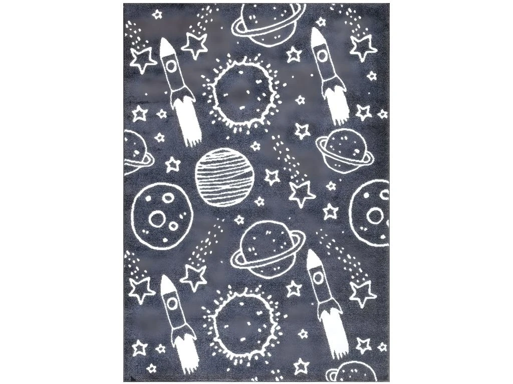 Tapis Pour Chambre D'enfant Astronaute Gris Et Blanc 160x230cm 1 Tapis Pour Chambre D'enfant Astronaute Gris Et Blanc 160x230cm