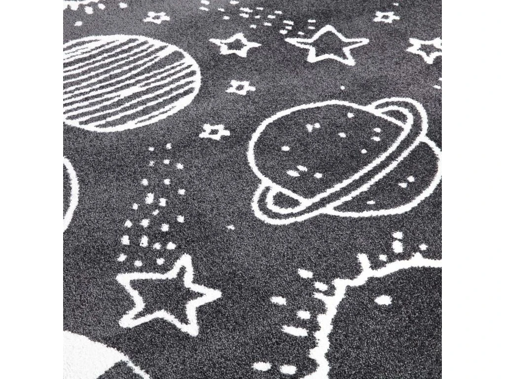 Tapis Pour Chambre D'enfant Astronaute Gris Et Blanc 160x230cm 4 Tapis Pour Chambre D'enfant Astronaute Gris Et Blanc 160x230cm – Image 4