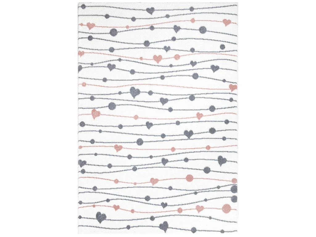 Tapis Pour Chambre D'enfant Blanc Guirlandes Rose Et Gris 140x200cm 1 Tapis Pour Chambre D'enfant Blanc Guirlandes Rose Et Gris 140x200cm