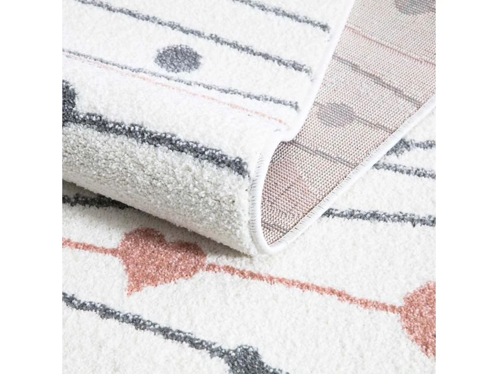 Tapis Pour Chambre D'enfant Blanc Guirlandes Rose Et Gris 140x200cm 3 Tapis Pour Chambre D'enfant Blanc Guirlandes Rose Et Gris 140x200cm – Image 3