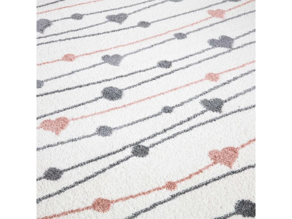 Tapis Pour Chambre D'enfant Blanc Guirlandes Rose Et Gris 140x200cm 4 Tapis Pour Chambre D'enfant Blanc Guirlandes Rose Et Gris 140x200cm – Image 4