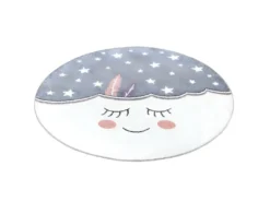 Tapis Rond Pour Chambre D'enfant Nuage Mignon Gris Et Blanc 160x160cm -Herman Miller Magasin tapis 12537533