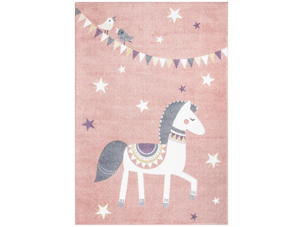 Tapis Pour Chambre D'enfant Cheval Rose Et Blanc 80x150cm 1 Tapis Pour Chambre D'enfant Cheval Rose Et Blanc 80x150cm