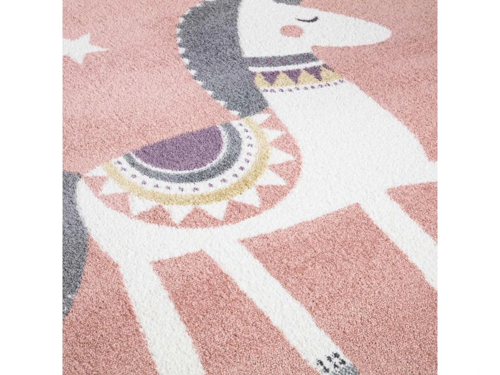 Tapis Pour Chambre D'enfant Cheval Rose Et Blanc 80x150cm 3 Tapis Pour Chambre D'enfant Cheval Rose Et Blanc 80x150cm – Image 3