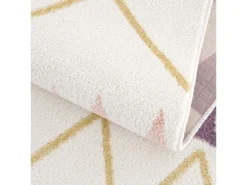 Tapis Rond Pour Chambre D'enfant Crème Motif Géométrique Rose 120x120cm -Herman Miller Magasin tapis 12537711