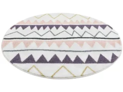 Tapis Rond Pour Chambre D'enfant Crème Motif Géométrique Rose 120x120cm -Herman Miller Magasin tapis 12537713