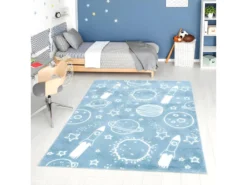 Tapis Pour Chambre D'enfant Astronaute Bleu Et Blanc 160x230cm -Herman Miller Magasin tapis 12537769