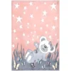 Tapis Pour Chambre D'enfant Ourson Rose Et Blanc 120x160cm