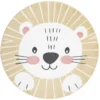 Tapis Rond Pour Chambre D'enfant Lion Jaune Et Blanc 160x160cm
