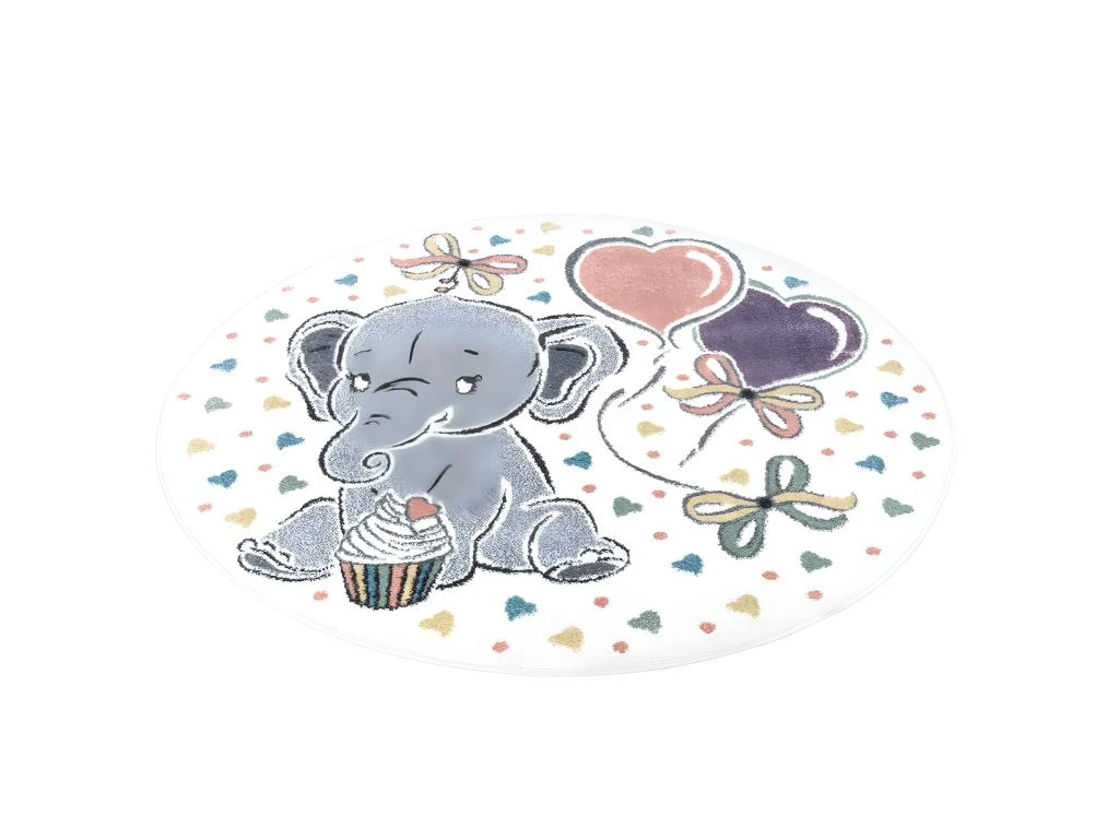 Tapis Rond Pour Chambre D'enfant Elephant Mignon 120x120cm 5 Tapis Rond Pour Chambre D'enfant Elephant Mignon 120x120cm – Image 5