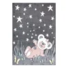 Tapis Pour Chambre D'enfant Ourson Gris Et Blanc 80x150cm