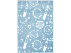 Tapis Pour Chambre D'enfant Astronaute Bleu Et Blanc 80x150cm