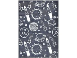 Tapis Pour Chambre D'enfant Astronaute Gris Et Blanc 140x200cm