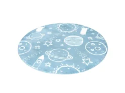 Tapis Rond Pour Chambre D'enfant Astronaute Bleu Et Blanc 160x160cm -Herman Miller Magasin tapis 12601037