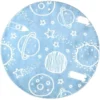 Tapis Rond Pour Chambre D'enfant Astronaute Bleu Et Blanc 120x120cm